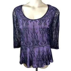 Lane Bryant Lace Peplum Style Top